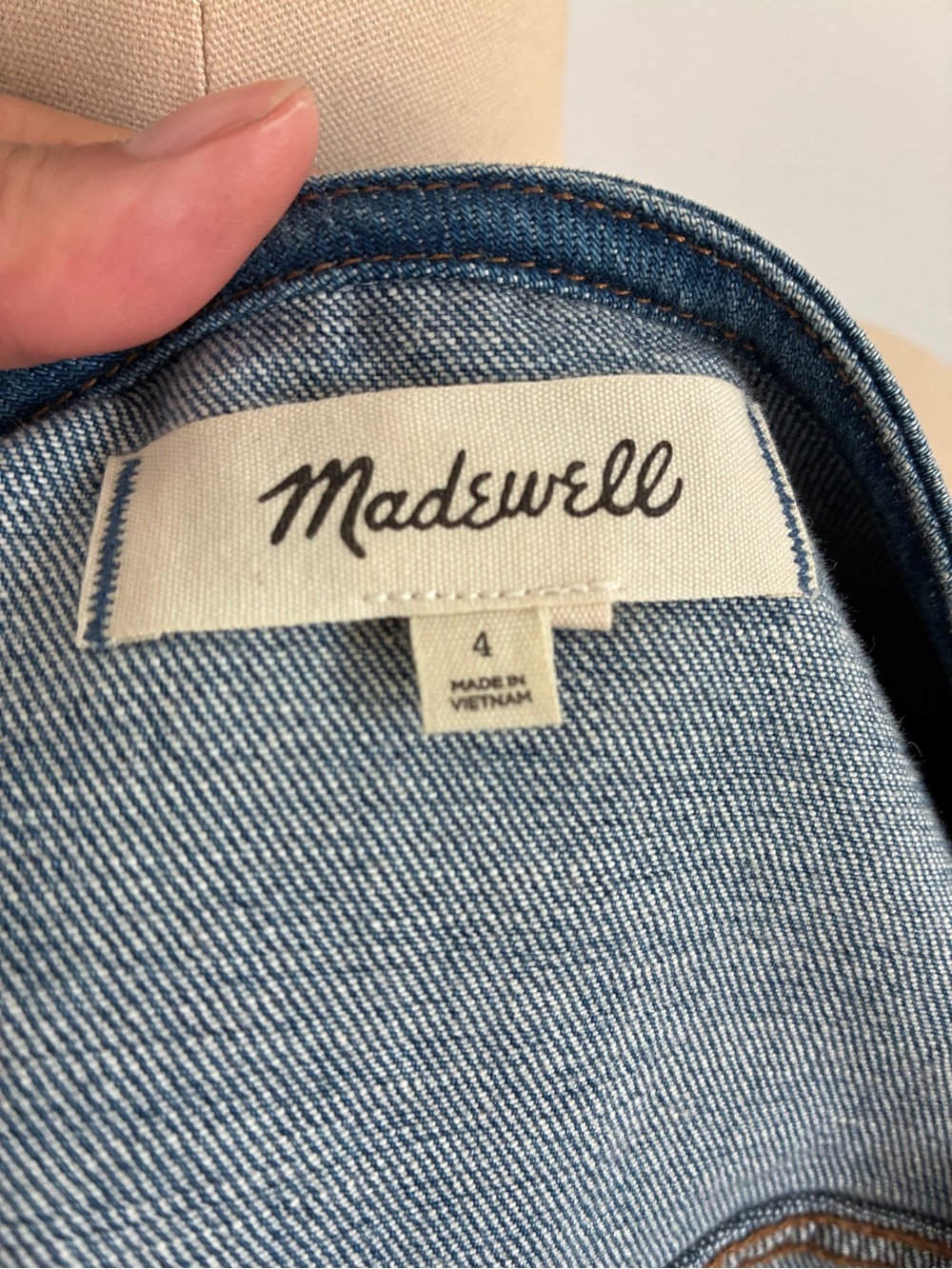 Madewell Denim Square Neck Crop Top - Picture 4 of 5